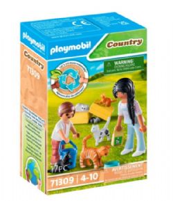 PLAYMOBIL COUNTRY - FAMILLE DE CHATS AVEC FEMME ET ENFANT #71309